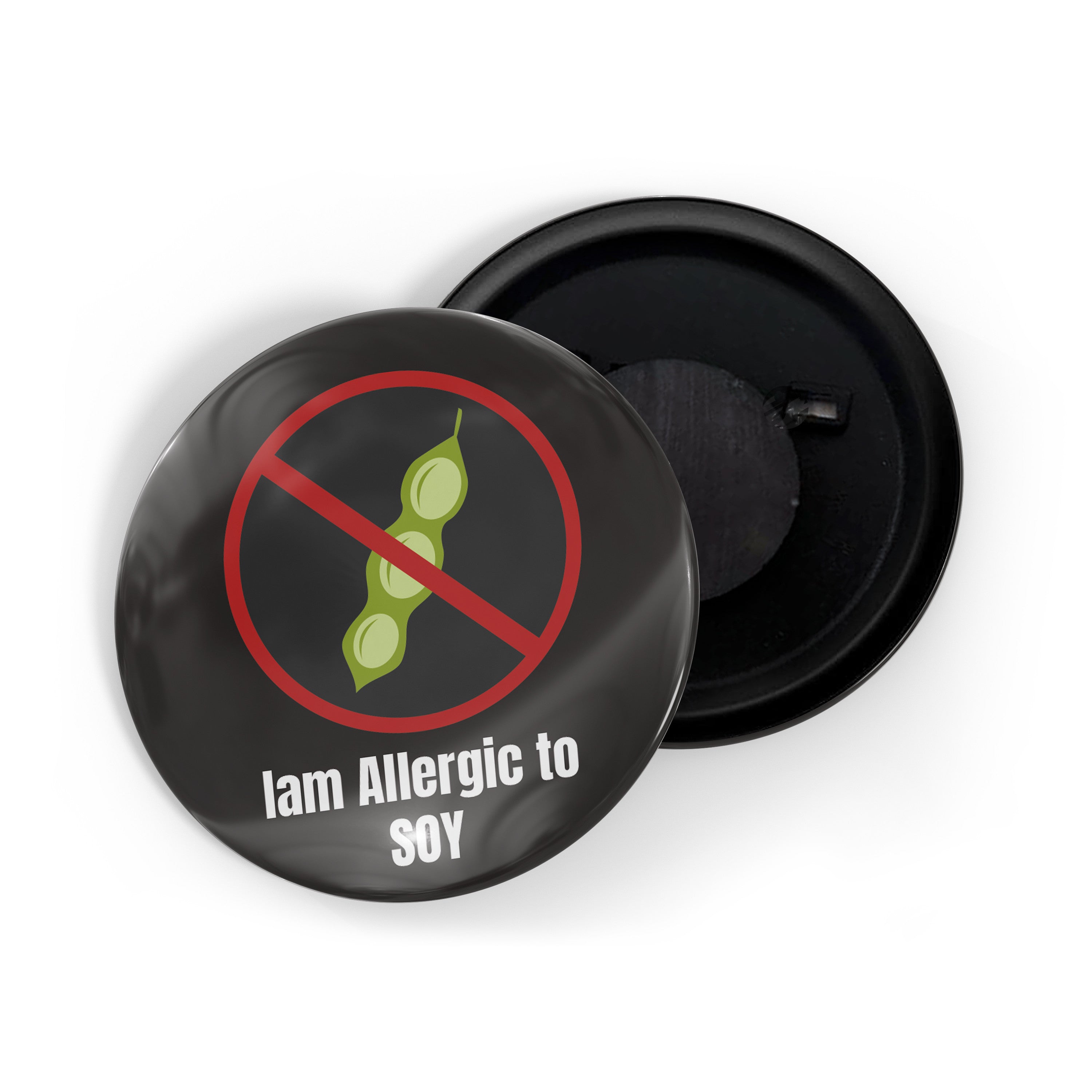 dhcrafts Fridge Magnet Black I'm Allergic To Soy Glossy Finish Design Pack of 1 (58mm)